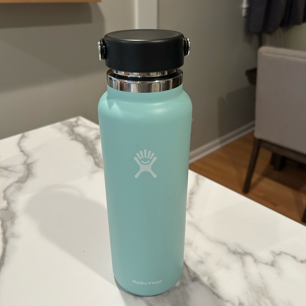 Hydro Flask Mint Green Bottle with Black Lid